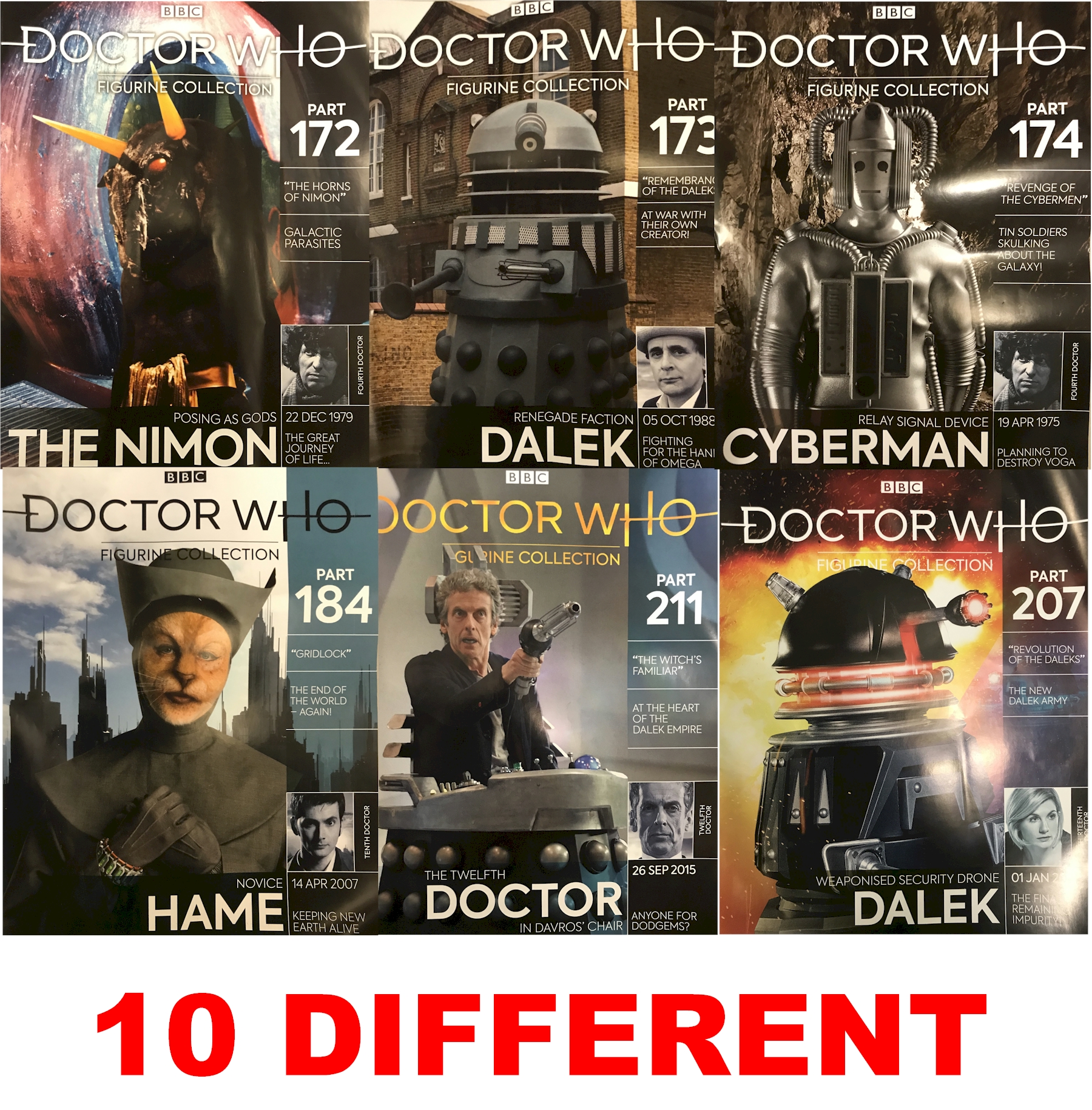 Doctor Who Eaglemoss Magazines x 10 Different